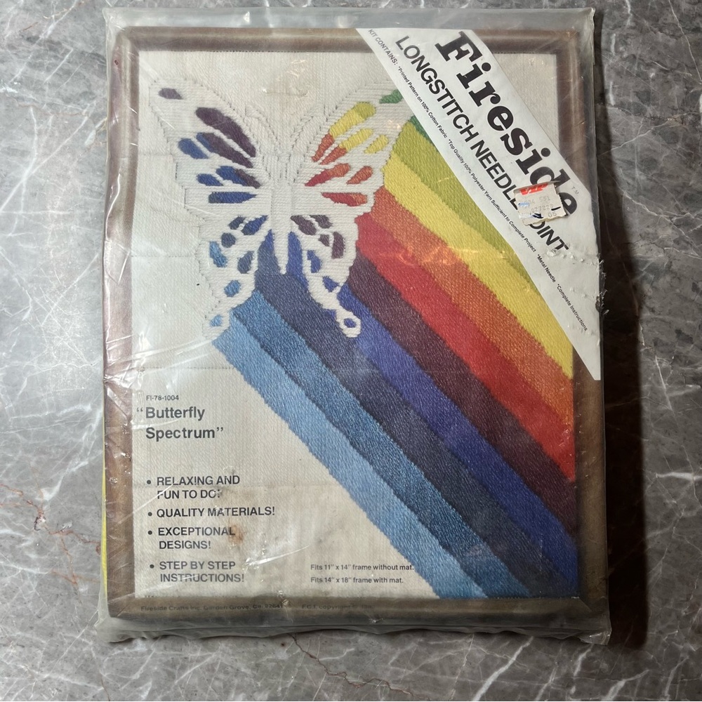 VINTAGE Fireside Longstitch Needlecraft Butterfly Spectrum Kit NEW
